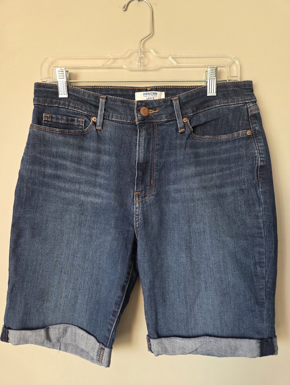 Denizen from Levi's Dark Blue Rolled Denim Shorts